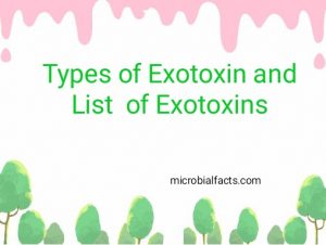 Types of exotoxins and list of exotoxins